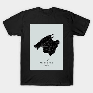 Mallorca Spain Island Map dark T-Shirt